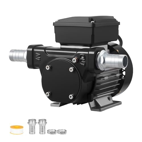 VEVOR Oil Transfer Pump 110V, 16 GPM 60 L/min, AC Electric Fuel Transfer Pump for Diesel Kerosene Biodiesel, 8 ft/2.4 m Max Suction Lift, 45 ft/13.7 m Max Lift, for Vehicles, Construction Sites, Farms