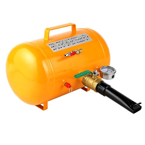 TUFFIOM 5 Gallon Air Tire Bead Blaster Seater w/Pressure Gauge & Handle, Wheel Seating Tool Inflator Tank for Truck ATV, 85-116PSI Operating Pressure - color: yellow