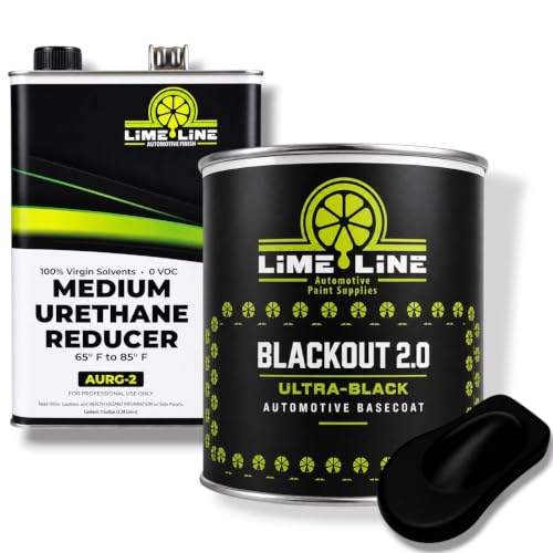 LiME LiNE Blackout 2.0 Automotive Black Basecoat + Reducer - Gallon Kit