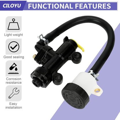 KT196 Brake Master Cylinder Kit Compatible with Coleman 196 Go Kart - color: black
