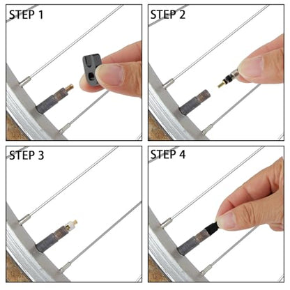 23 Pieces Presta Valve Core, Bike Valve Core Removal Tool with Tubeless Valve, Presta Valve Caps, Brass Presta Valve Adapter for Tubeless Road MTB Tires