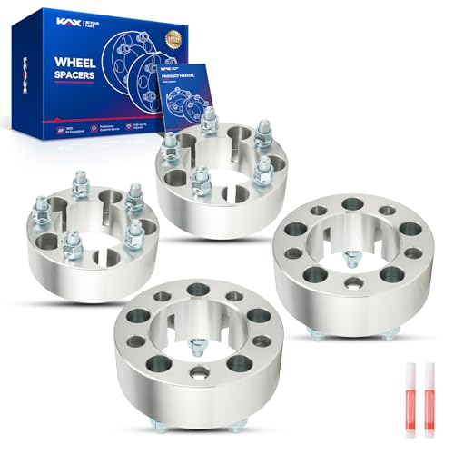 KAX 5x4.5 Lug-Centric Wheel Spacers 2 inch for Explorer - color: Silver, size: 5x4.5" -87.1mm- 1/2"x20- 2" thick