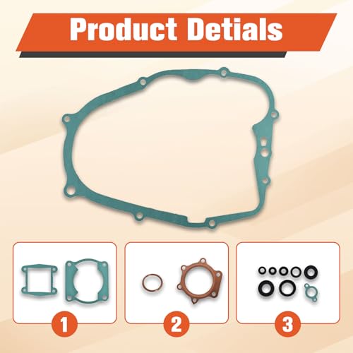 labwork Engine Head Top and Bottom End Gasket Set Replacement for Yamaha Blaster 200 YFS200 1988-2006