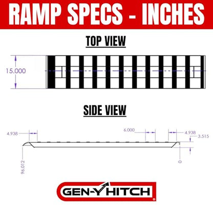 GEN-Y Hitch Extreme Duty Aluminum Loading Ramps, 8 ft x 15", 14,000 lb - size: 8 ft