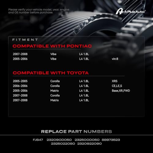 Fuel Injectors Set of 4, Compatible with L4 1.8L Toyota Pontiac