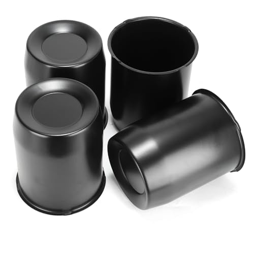 4Pcs 5.15" OD 6.42" H Push Through Trailer Wheel Center Cap for Rim - color: Matt Black, size: 5.15" Hub 6.42" H