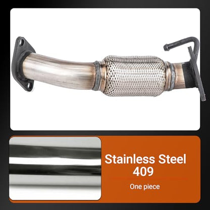 100% Stainless Steel Front Exhaust Flex Pipe 52597 - size: for 11-16 Elantra WITHOUT O2 SENSOR PORT