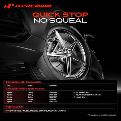 A-Premium Front Ceramic Brake Pads Compatible with Toyota & Geo