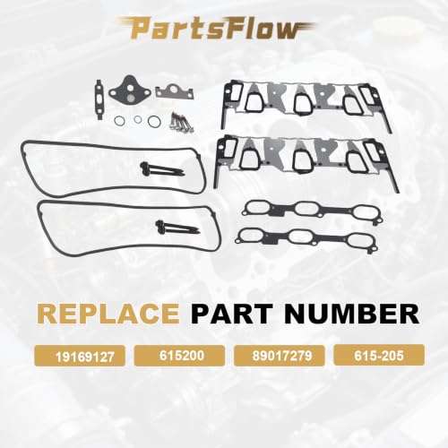 Partsflow Intake Manifold Gasket Set for Buick, Chevy, Olds,Pontiac - color: 19169127, 615200