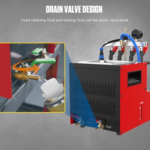CT160 Fuel Injector Cleaner Machine, Ultrasonic, 4-Injector Tester - color: Red