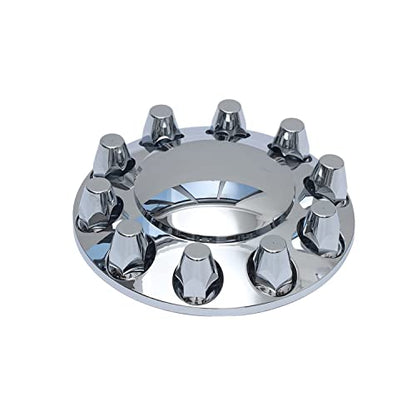 ABS Plastic Chromed Hubcaps Front and Rear Wheel Axle Cover Set with 33mm Thread-On Lug Nut Covers for Semi Trucks (Dome) - color: Dome