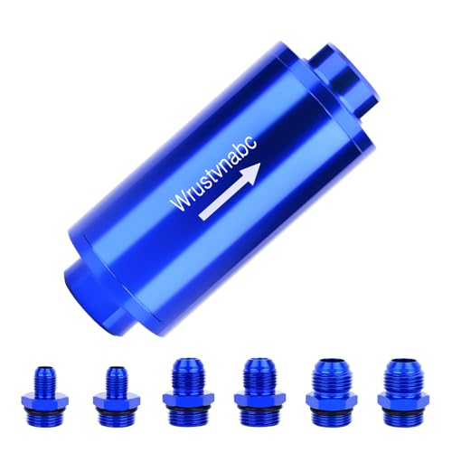 6AN 8AN 10AN Inline Fuel Filter 50 Micron 58MM Aluminum (blue, 50 Micron) - color: blue, size: 50Micron