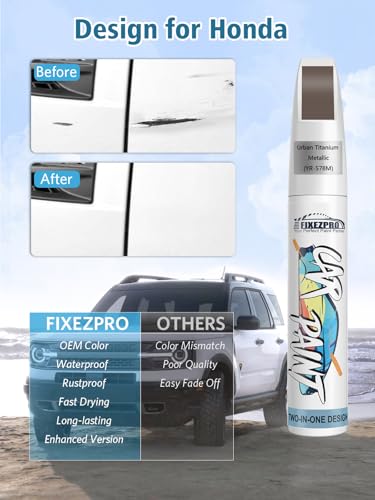 YR-578M Urban Titanium Metallic Car Touch Up Paint for Honda - color: YR-578M Urban Titanium Metallic for Civic/CR-V/Insight, style: For honda
