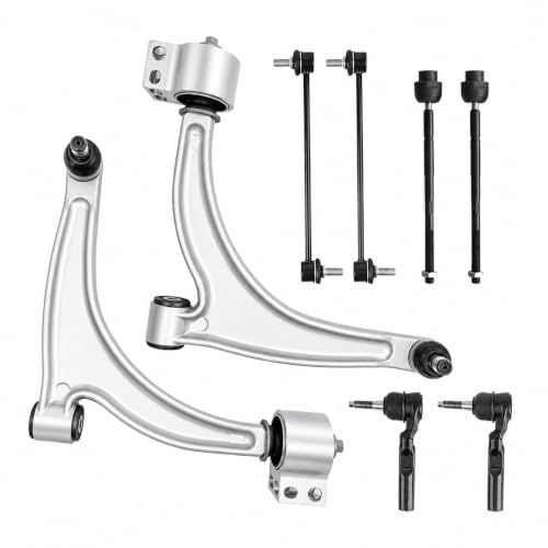 Front Lower Control Arm Suspension Kit Fit for 2004-2012 Chevrolet Malibu 2005-2010 Pontiac G6 2007-2009 Saturn Aura with Ball Joint Tie Rods K620180 K620179-8 pcs