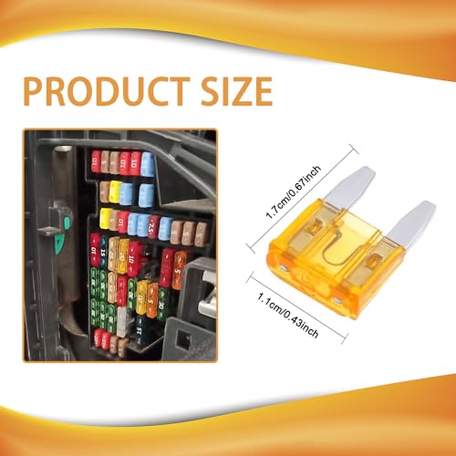 Car Fuses Assortment Kit, 5A 7.5A 10A 15A 20A 25A 30A Auto Fuses