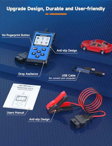 AUTOPHIX BAS300 Plus 2-in-1 OBD2 Scanner & 12V Battery Tester - color: Lake Blue