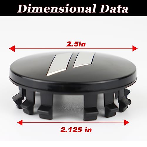 4pcs 63mm 2.5 inches Slash Wheel Center Cap Covers Fit for Dodge Charger Durango Dart 2015-2020 Jeep/Chrysler - color: Black-Sliver