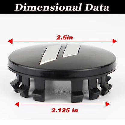 4pcs 63mm 2.5 inches Slash Wheel Center Cap Covers Fit for Dodge Charger Durango Dart 2015-2020 Jeep/Chrysler - color: Black-Sliver