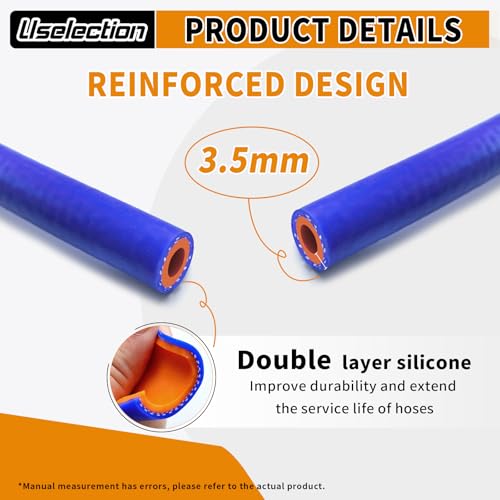 1/2" ID-10Ft(ID 12mm) Heater Hose Enhanced Double Reinforcement - color: Blue, size: 1/2" ID-10Ft(ID 12mm)