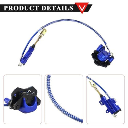 PRO BAT Rear Brake Master Cylinder Caliper With Brake Pad Assembly - color: Blue
