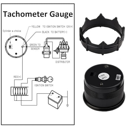 Car Tacho Gauge 12V Auto Tachometer Gauge RPM 2" 52mm Tacho Meter - color: Blue Light Tacho