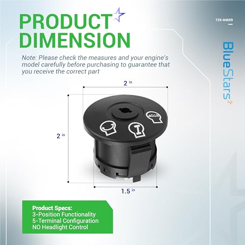 BlueStars 725-04659 925-04659 Ignition Switch 5 Terminals - for MTD - size: 725-04659 - 5 Terminals