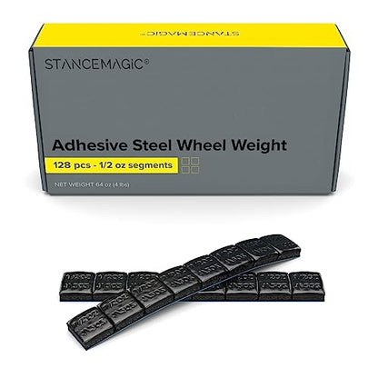 StanceMagic 0.5oz 1/2oz Black Adhesive Stick On Wheel Weights, 128 Pieces - color: Black, size: 4 lbs (64oz)