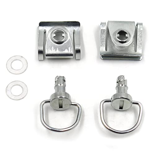 Motorcycle Parts Black Quick Release Race Dzus Style Motorcycle 1/4 Turn Fairing Fastener 15mm D-Ring Pins 2pcs Silver - color: Silver