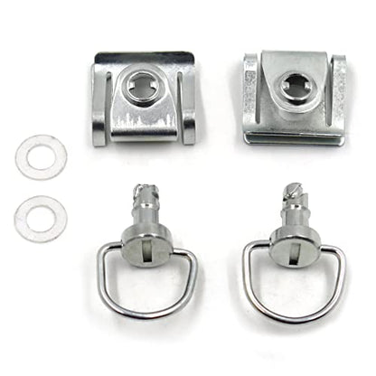 Motorcycle Parts Black Quick Release Race Dzus Style Motorcycle 1/4 Turn Fairing Fastener 15mm D-Ring Pins 2pcs Silver - color: Silver