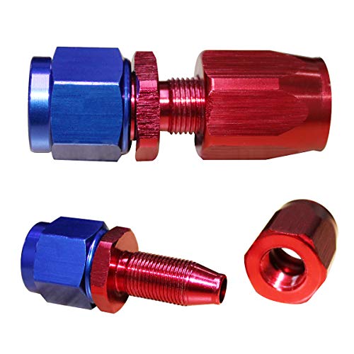 6AN Fuel Line Kit, 20FT 3/8 CPE Nylon Stainless Steel Braided Fuel Line Hose with 10PCS AN6 Hose End Fitting Adapter Kit