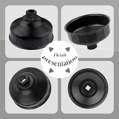 86mm 16 Flute Oil Filter Wrench with 3/8" Drive Port,Oil Filter Removal Tool Compatible with BMW & Volvo,Professional Oils Filters Socket for Detaching & Installing Oils Filters