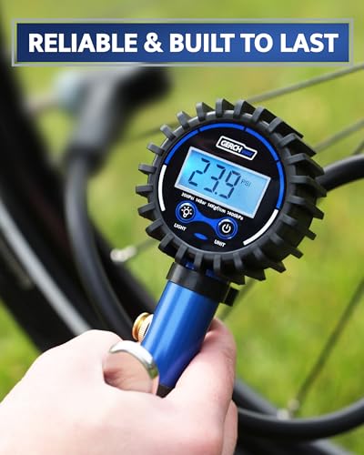 Presta Valve Air Chuck – Digital Bike Tire Inflator with Pressure Gauge – Schrader to Presta Valve Adapter for Air Compressor