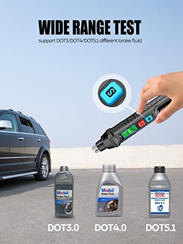 NF Brake Fluid Tester Pen Brake Fluid Test Strips, Calibrated for DOT3 DOT4 DOT-5.1 Brake Fluid