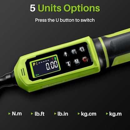 Digital Torque Wrench 3/8"Drive-0.66-44.25Ft.Lb for Bike Motorcycle - size: 3/8"0.66-44.25 Ft-Lb