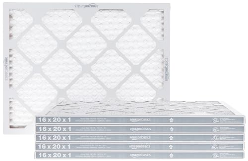 Amazon Basics 16x20x1 Air Filter 6-Pack, MERV 8 AC Furnace Filters, Allergen Control , Removes Dust, Lint and Pollen, Electrostatic (Actual Size: 15.75" x 19.75" x 0.75") - style: Merv 8