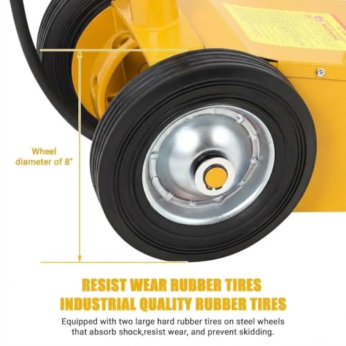 GarveeTech 30 Ton Air Hydraulic Floor Jack for Heavy Duty Trucks & Tractors – Low Profile (9"-17.7"), 4 Adapters, 46" Adjustable Handle – 66,000 Lbs Capacity - color: 30 Yellow