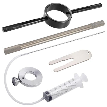 Motorcycle Fork Service Tool Kit Endxedo Fork Oil Level Tool Fork Spring Compressor and Damper Rod Bleed Tool 3PCS Motorcycle Fork Tool Set