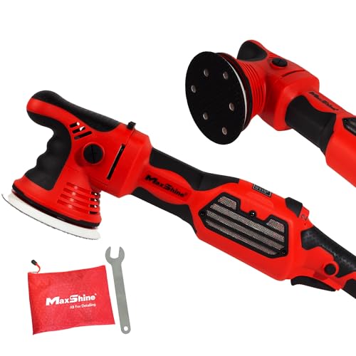 Maxshine MB8 Pro Brushless DA Polisher – 1200W Car Buffer with 8mm Throw, 5” Backing Plate, 5/16”-24 Thread & 6-Speed Control – Auto Detailing Tool for Cars, Trucks, SUVs & Boats, Swirl Removal - color: 5" Brushless Dual Action