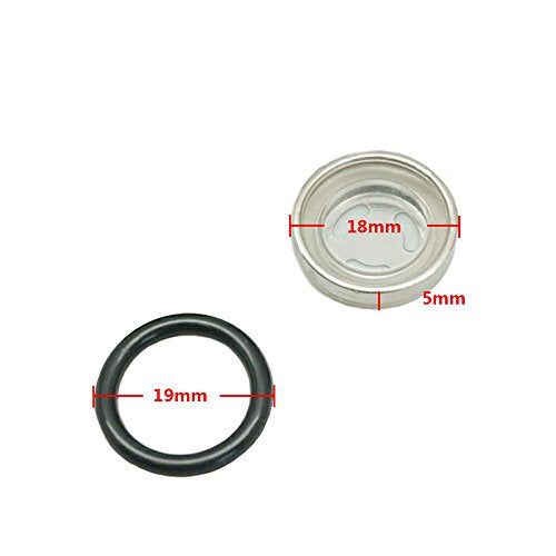 2 Sets 18mm Sight Glass Lens Gasket Repair Kit Motorcycle Front Rear Brake Clutch Master Cylinder