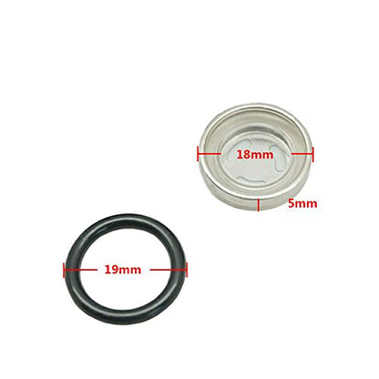 2 Sets 18mm Sight Glass Lens Gasket Repair Kit Motorcycle Front Rear Brake Clutch Master Cylinder