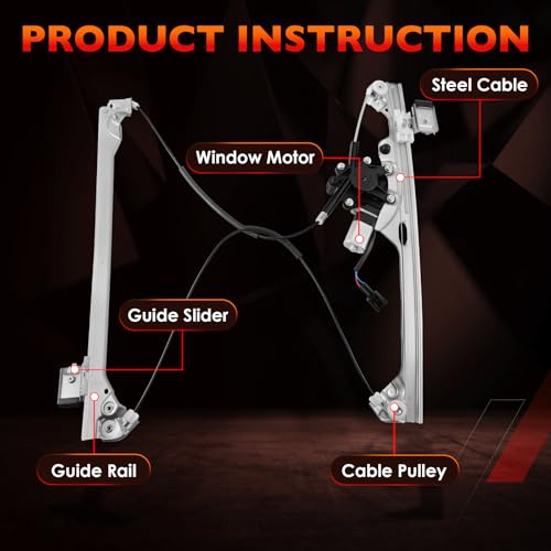 741-443 Front Right Passenger Side Power Window Regulator with Motor - size: 741-443