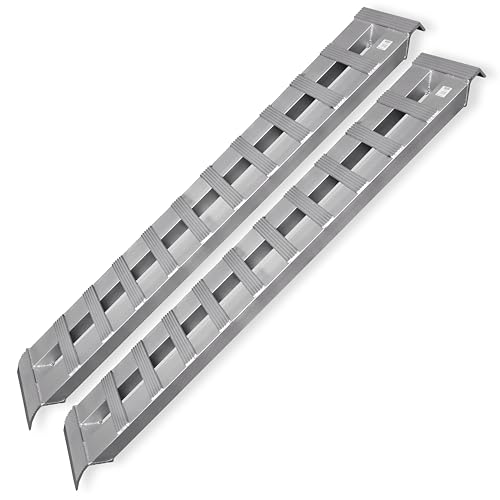 GEN-Y Hitch Heavy Duty Aluminum Loading Ramps - Set of 2, 6 Foot Long x 14 Inches Wide, 6000 lbs Capacity, Hybrid Hook and Plate Ends, Serrated Cross Rungs for Maximum Traction - size: 6'