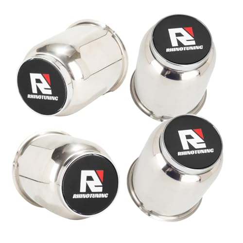 RTrhinotuning 3.19" Floating Wheel Center Caps Stainless Steel Self-Leveling Emblem Trailer Hub Caps Push Through Truck Rim Center Caps Chrome 3.62" Height 4 PCS - color: Chrome, size: 3.19" Center Hole, 3.62" Height