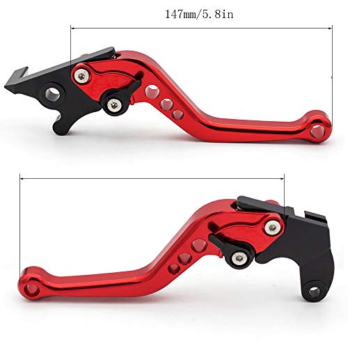 Krace Motor Clutch Brake Levers Set For GROM/MSX125 2014 2015 2016 2017 2018 2019 2020,CB300R 2019,CBR500R/CB500F/X 2013-2018, CBR300R/CB300F/FA 2014-2017, CBR250R 2011-2013,CB300R 2019 - color: Red