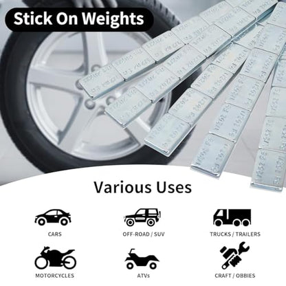 Eisen Stick on Adhesive Wheel Weights, 1/2oz, 144pcs, Grey, Zinc
