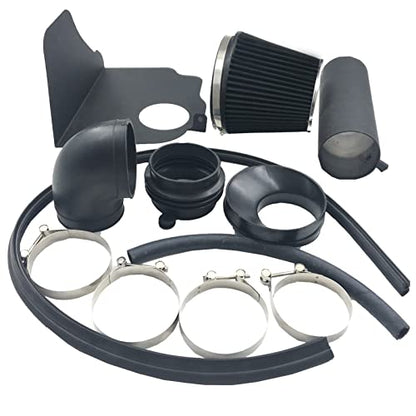 4-Inch Cold Air Intake Kit with Heat Shield + Filter Compatible for Dodge Magnum 2005-2008 ; Charger 2006-2010; Challenger 2008-2010; Chrysler 300 2005-2010 5.7L 6.1L V8 (Black Tube & Black Filter) - style: Black Tube & Black Filter