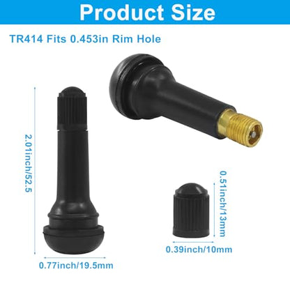 Waziaqoc TR414 Tire Valve Stems, 20 PCS, Black - size: Tr414