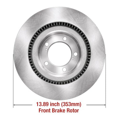 HUSCH Brake Kit Ceramic Brake Pads and Brake Rotors Fit for Toyota Tundra - size: 31482+D1303