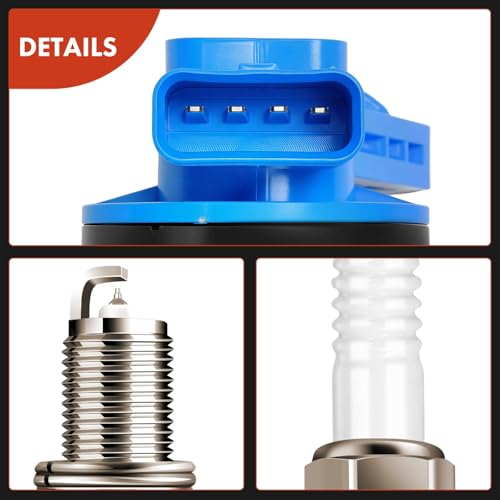 A-Premium Blue Set of 8 Ignition Coil Pack and Iridium Spark Plugs - color: Blue