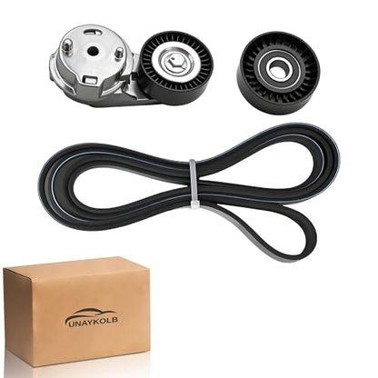 Serpentine Belt Kit With Tensioner And Idler Pulley For Jeep Wrangler 07-11 - size: Jeep Wrangler V6 3.8L (07-11)
